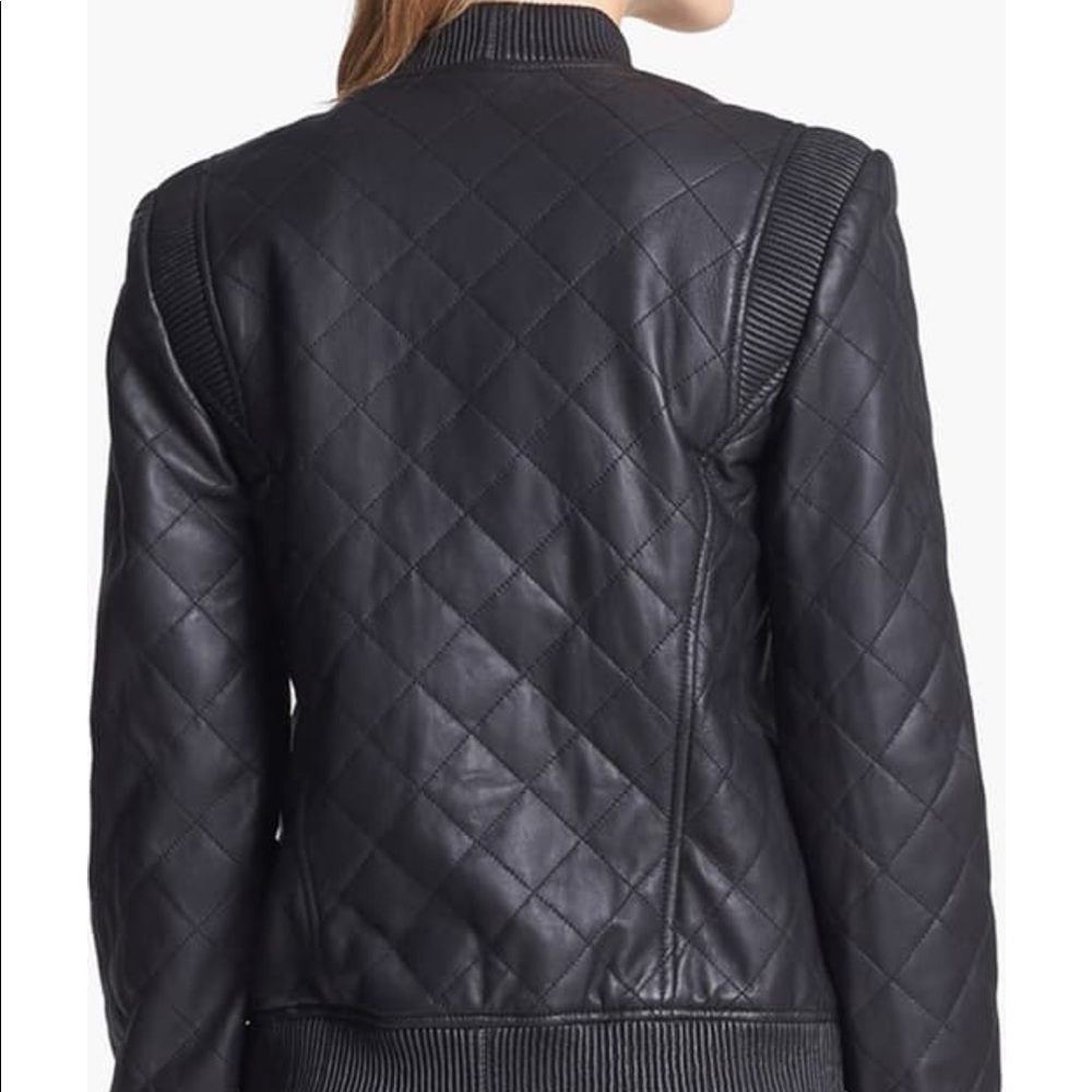 Truth & Pride Quilted Leather Bomber, like new, Md - Picture 3 of 15